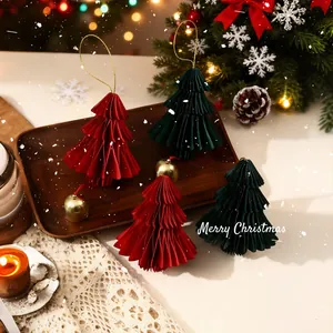 Kerst Honingraat Papier Boom Ornamenten Feestelijke Hangende Bel Decoratie Staand Vouwkunst Voor Mall Home Party