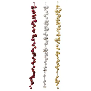 1.9M dekorative Weihnachtskugel Girlande Set in Rot Silber und Gold für Feiertage