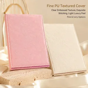 Macro view of the high-quality PU leather foldable makeup mirror with rhinestone details