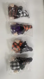 Set of four assorted Halloween light-up gnomes individually wrapped in clear plastic bags