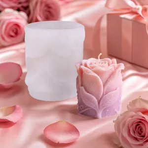 3D Rose Flower Candle Silicone Mold Food Grade DIY Handmade Soap Resin Crafting Tool Valentine Ornament