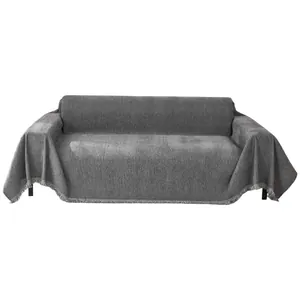 Funda de Sofá Moderna de Chenilla Color Sólido Con Borlas Manta Tejida Suave Para Protección de Muebles