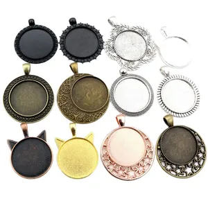Set of 25mm inner diameter alloy pendant bezel trays for DIY jewelry making crafts