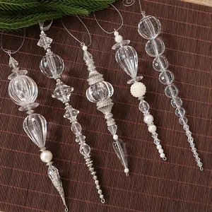 Elegante transparente Acryl Eiszapfen Weihnachtsschmuck Set für Baum und Feiertag