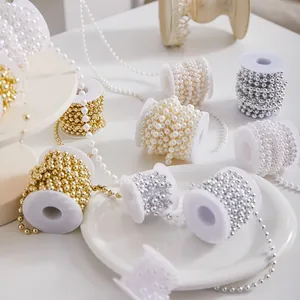 Christmas Tree Bead Chain Decoration DIY Festive Holiday Garland Hanging Ornament For Wedding Party Home Decor