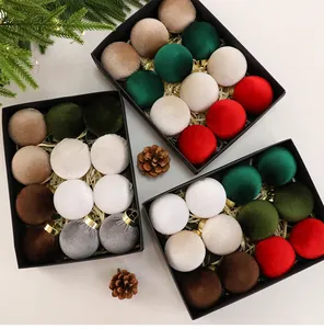 Set di palline di Natale in velluto di alta qualità in un'elegante confezione regalo