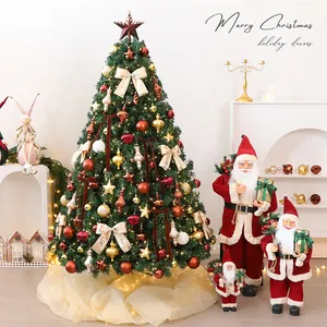 Gedecoreerde PVC kerstboomset met grote strikken, luxe ballen en feestelijke versiering