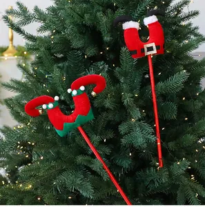 Adornos decorativos para el árbol de Navidad con piernas de Papá Noel y elfo para fiestas.