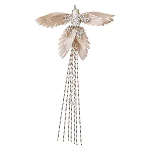 Ornamento colibrì rosa scintillante artificiale per decorazione albero di Natale festivo