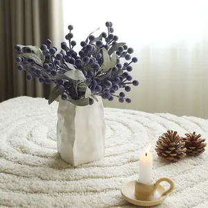 Artificial Blueberry Pick Simulation Berry Stems For Christmas Tree Decoration Winter Wreaths Garland DIY Holiday Home Decor