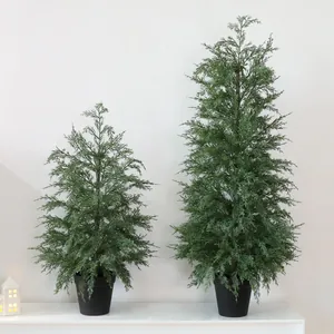 Realistic artificial cypress Christmas trees in 70cm and 90cm heights for home decor