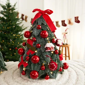Mini Juego De Árbol De Navidad De Escritorio Árbol Artificial Con Luces LED Y Adornos Para Decoración De Mesa Hogar Oficina
