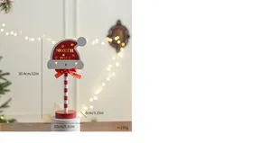 LED wooden Christmas North Pole hat table decoration 12 inch height