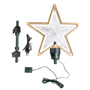 LED rotierender Weihnachtsbaumstern mit USB-Stromkabel für festliche Heimdekoration
