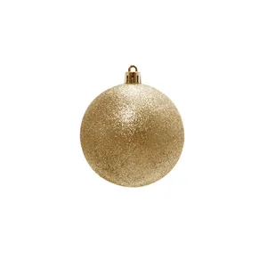 Elegant glittery gold Christmas ball ornament for festive holiday tree decoration