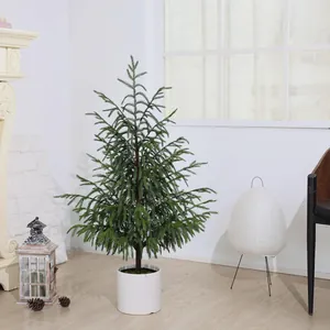 Albero di Natale Artificiale Pino di Norfolk Realistico in Vaso Decorazione per Vacanze Interni Casa Ufficio Ingresso Ornamento Albero