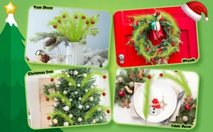 Anwendungsszenarien für grüne Weihnachts-Elfenzweige mit roten Ornamenten Deko