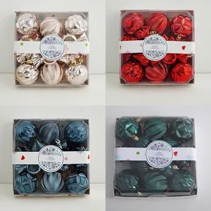 Ensemble de Boules de Noël Incassables en Plastique HIPS Ornements Suspendus Décoratifs pour Sapin de Noël Maison Décoration de Fête