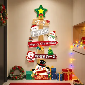 Christmas KT Board Handheld Photo Props Road Guide Sign Santa Snowman Large Floor Standing Decoration For Party Home Atmosphere Layout