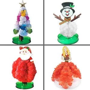 Árbol de Navidad y personajes de cristal mágico DIY para decoración festiva del hogar