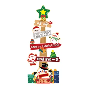 Decorative Christmas signpost KT board featuring Santa, snowman and festive greetings