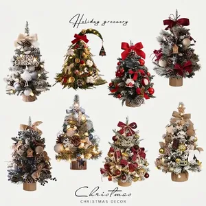 Künstlicher Mini-Weihnachtsbaum Mit LED-Lichtern Nordischer Stil Tisch-Weihnachtsbaum Für Zuhause Büro Schreibtisch Dekoration Weihnachts-Edeltanne