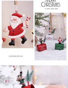 Detailed iron Christmas ornaments featuring Santa Claus and snowman festive metal pendants.