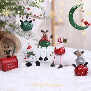Iron Christmas Hanging Ornaments Santa Claus Snowman Reindeer Metal Pendant Xmas Tree Decorations Festive Home Decor