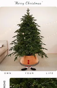 Creative gingerbread man style velvet Christmas tree skirt for holiday decor