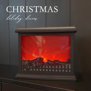 Lanterna camino a LED decorativa in stile nordico con un realistico effetto fiamma