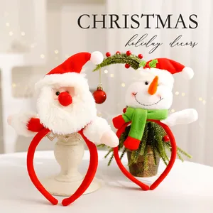 Festliche Plüsch-Haarreifen mit Weihnachtsmann und Schneemann für die Weihnachtszeit