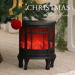 Lampada a fiamma LED in stile nordico, camino decorativo per decorazioni natalizie