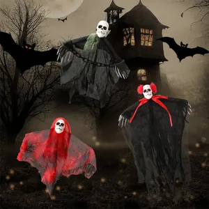 Halloween Geist Hängende Dekoration Gruseliger Totenkopf Sensenmann Braut Gaze Anhänger Für Outdoor Innen Party Yard Spukhaus Requisit