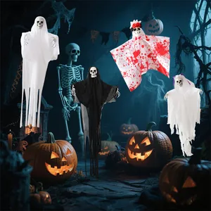 4er-Set gruselige Halloween Hängegeister für schaurige Partydekoration im Freien