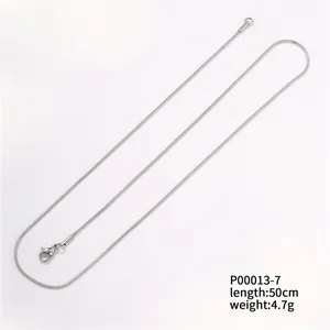 High-quality silver stainless steel snake chain necklace for DIY jewelry accessory