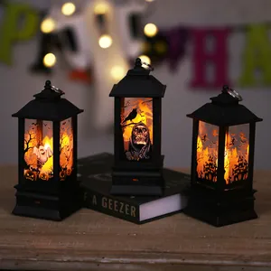 Halloween decorative LED lanterns with ghost and skull designs for spooky bar atmosphere