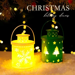 Kreative Weihnachts-LED-Laternen mit Schneeflocken- und Baum-Mustern