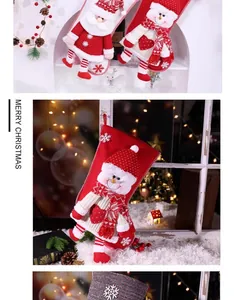 Détail d'une chaussette de Noël festive avec bonhomme de neige 3D dans un décor chaleureux