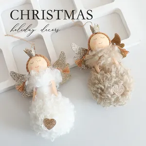 Adorable plush angel girl doll hanging ornaments for Christmas tree decorations