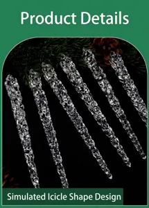 Primo piano di ornamenti a ghiacciolo trasparente con texture cristallina realistica