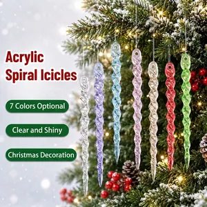 Weihnachten Transparent Spiral-Eiszapfen Hängedekoration Kunststoff Anhänger Für DIY Baumschmuck Festliche Party Zubehör