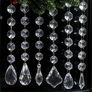 Heldere kristallen kralenketting hangers voor kerstboom en bruilofts decoraties