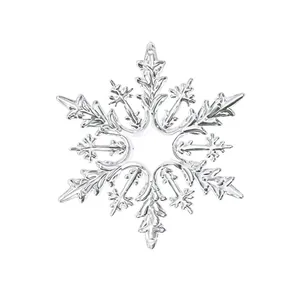 Elegante transparante acryl sneeuwvlok hanger voor kerstboomdecoratie.