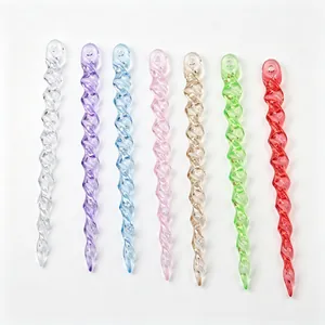 Bunte transparente gedrehte Eiszapfen-Hängedekoration für DIY-Weihnachtsbaum-Schmuck-Sets