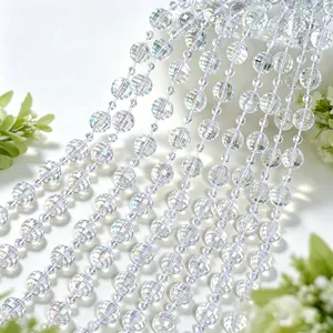Clear faceted acrylic bead chain garland for wedding decor and DIY crystal curtains