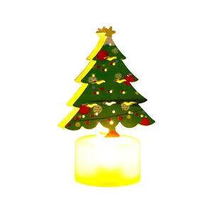 Bougie électronique LED en forme de sapin de Noël pour décoration festive de fête
