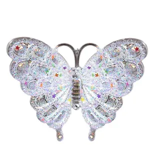 Transparent acrylic glittery butterfly Christmas tree hanging ornament decoration