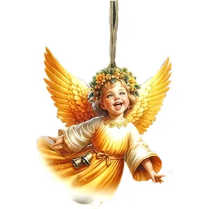 Gros plan d'un pendentif en acrylique d'ange pour sapin de Noël et décoration de voiture.