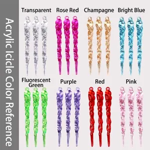 Acrylic spiral icicle pendants in multiple colors for Christmas tree hanging decoration