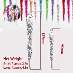 Set of clear acrylic spiral icicle ornaments for Christmas tree decoration, 127mm and 95mm